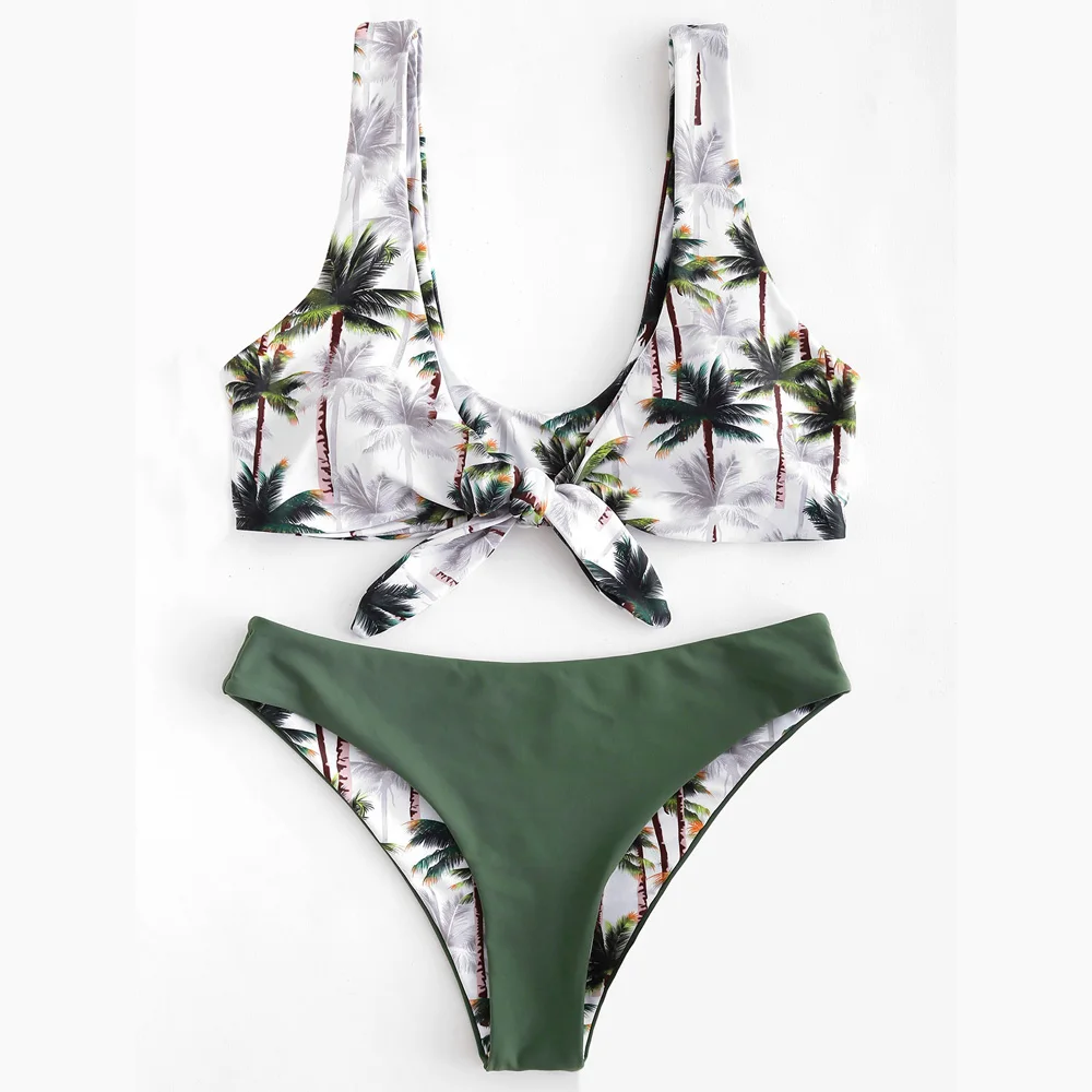 

Sunflower Printed Bikini Set Sexy Swimwear Women 2021 Push Up Padded Biquini Bathers Bandage Bathing Suit Swimsuit Bikini