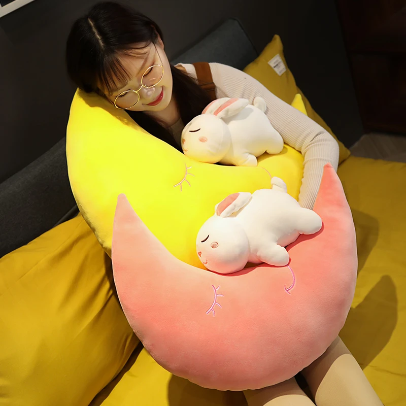 

plush toy stuffed doll cartoon animal on moon cushion pillow office rest sleeping birthday gift christmas present 1pc
