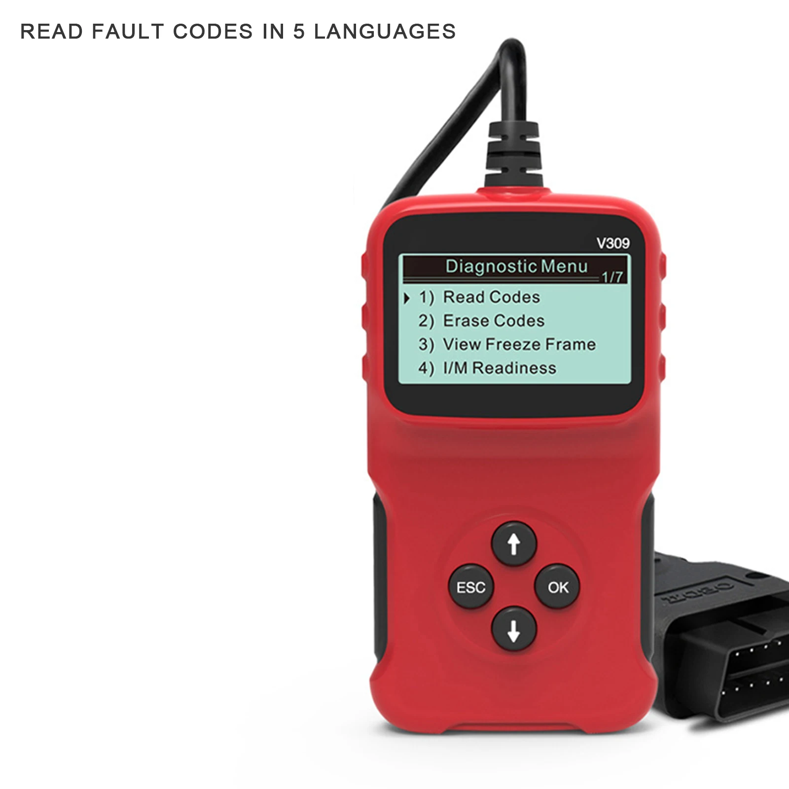 

OBDII Auto Car Diagnostic Scanner Car Fault Code Reader Universal Car Diagnostic Tool Support 5 Languages