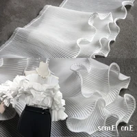 pleated lotus wave lace trimming white folds diy patchwork cuffs gown neckline wedding dress designer accessories
