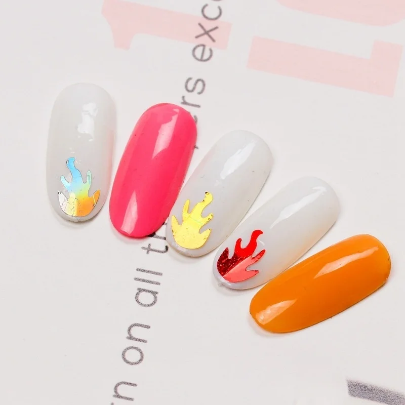 1 коробка пламени блестки ультра-тонкий лак для ногтей блестящая золотая бумага