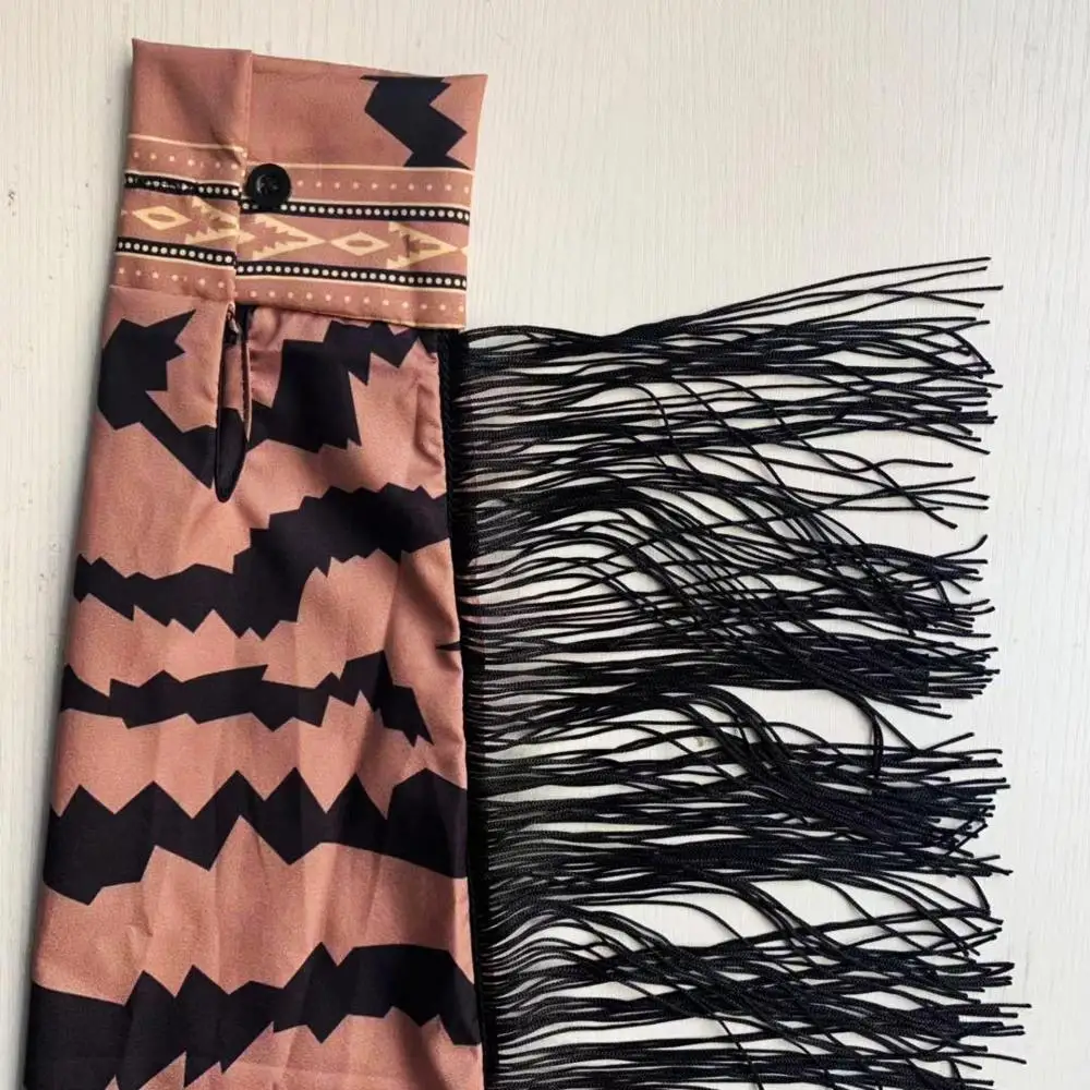 2019 полосатая футболка с принтом и кисточками платья на пуговицах длинным рукавом