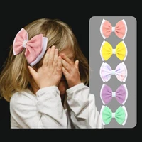 2pcslot popular double layer 6 waffles fabric bows hair clips for girls kids diy festival accessories boutique hairpins