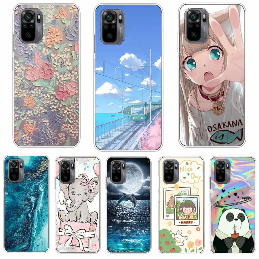 Чехол для Xiaomi Redmi Note 10 4G силиконовый чехол Pro задняя крышка телефона redmi 10s бампер -