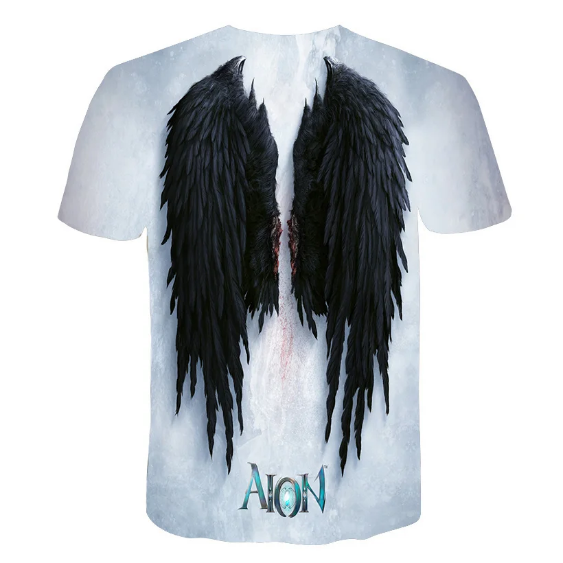 Футболка с крыльями ангела Мужская футболка картами одежда в стиле панк рок