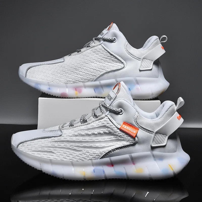 

Cross Border Autumn Large Size MEN'S Shoes Fly Mesh Cloth Shoes Men Casual Running Athletic Shoes Korean-style Dad Shoes Male 06