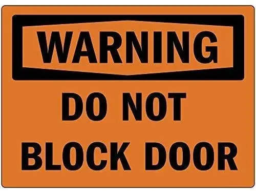 

Crysss Warning Sign Warning Do Not Block Door Road Sign Business Sign 8X12 Inches Aluminum Metal Sign