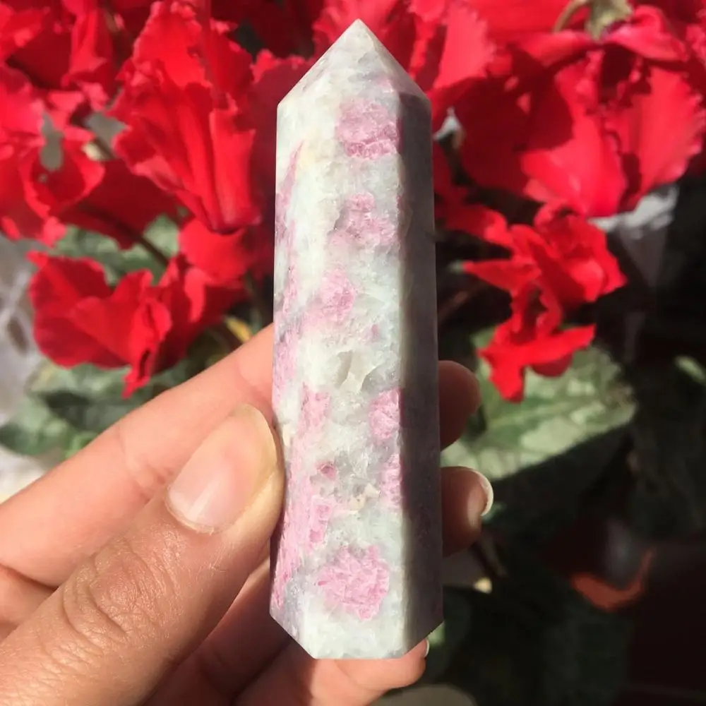 

Beautiful natural pink tourmaline crystal spots natural crystal reiki healing 70-80mm
