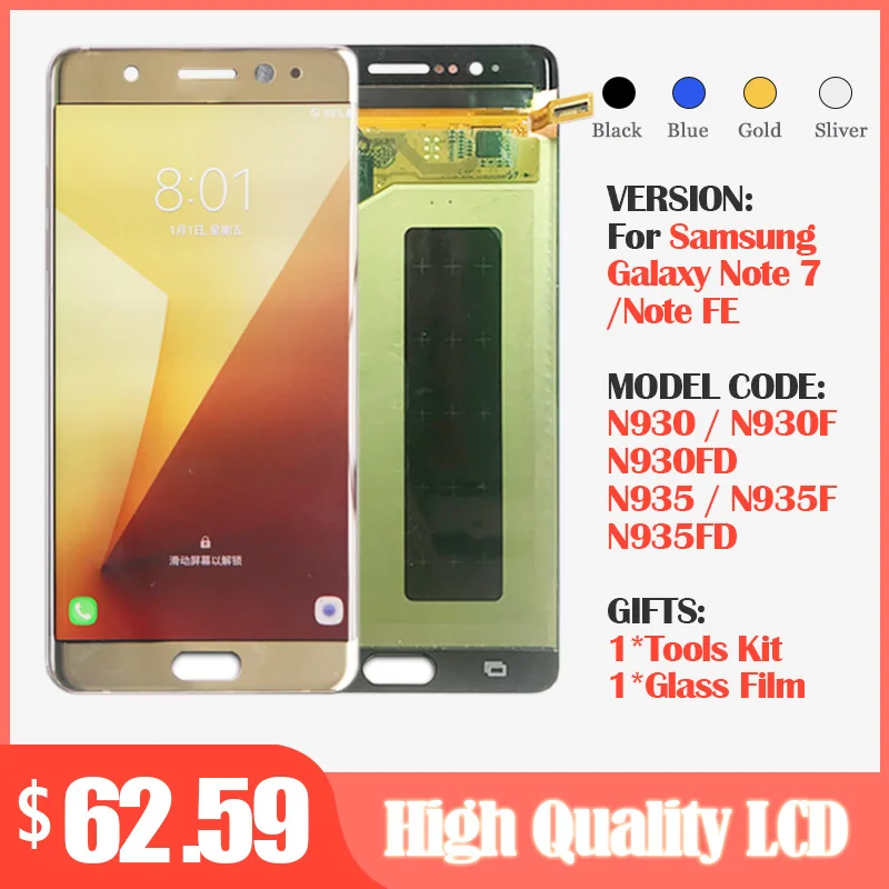 AMOLED 5 7 '' дисплей для samsung Note Fan Edition FE N930F N935F lcd + сенсорный экран дигитайзер в