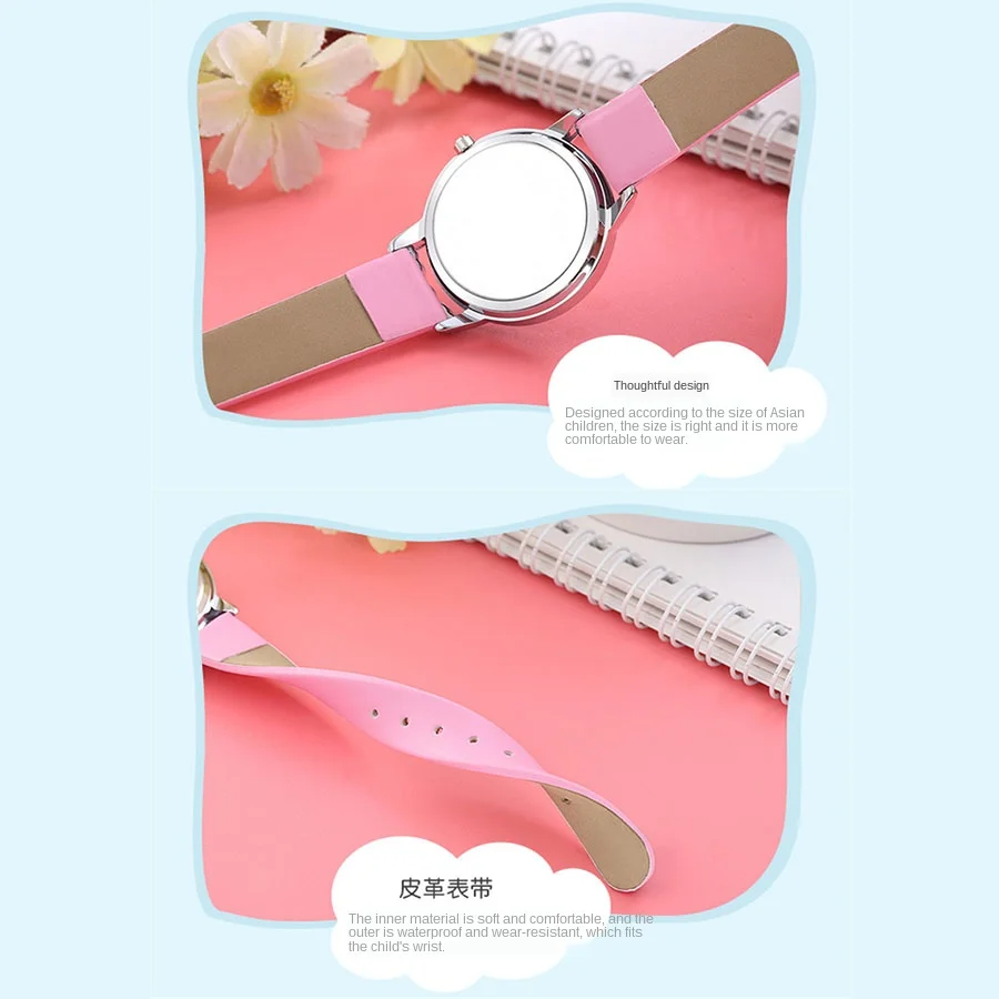 

Frozen children's watch leather strap cute children cartoon watch gift for girls watch