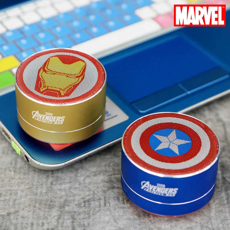 Marvel Iron Man Captain America Wireless Bluetooth Speaker 201 Car Subwoofer Plug-in Card Computer Portable Audio Mini Stereo |