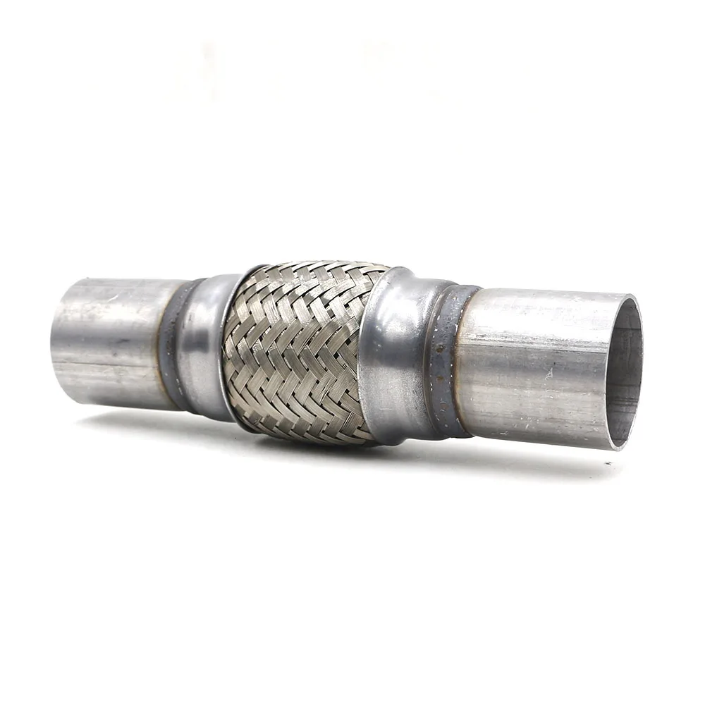 Нержавеющая сталь 1,7" x 4" x " Автомобильная выхлопная Гибкая Труба Сильфон Высокое качество двойной Коннектор с оплеткой пульсация с кронштейном YC101187