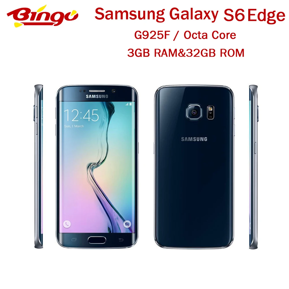 Мобильный телефон Samsung Galaxy S6 Edge G925F глобальная версия Восьмиядерный Android 3 Гб ОЗУ 32