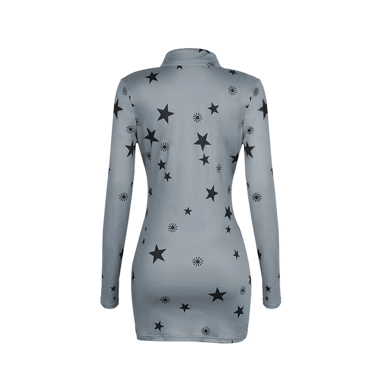 

Sexy Turn-Down Collar Fashion Single Breasted Dress Women Sexy Bodycon Print Shirt Dress Elegant Long Sleeve Party Dress