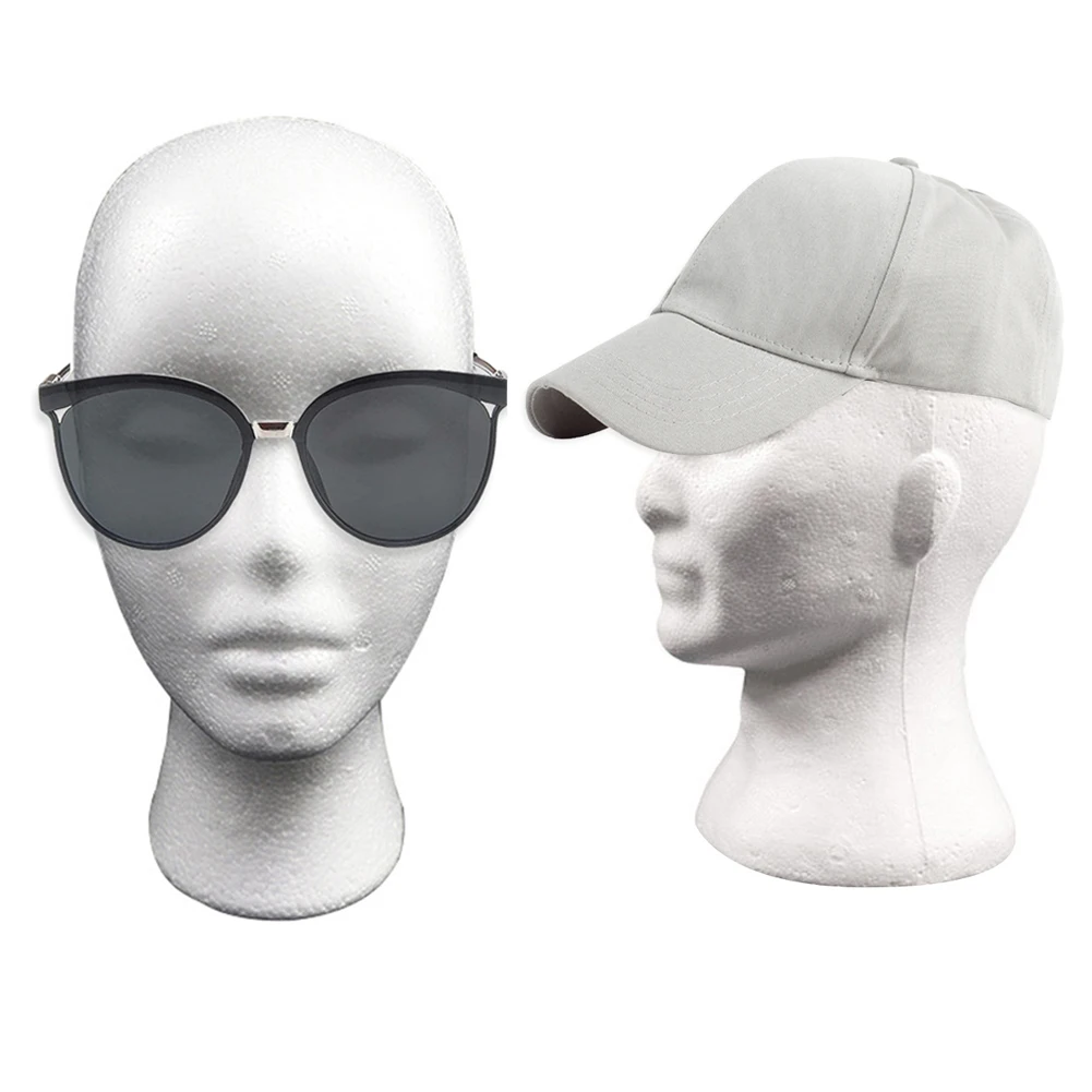 Foam Head Dummy Female Head Model Mannequin Polystyrene Styrofoam for Hat Hair Wigs Glasses Cap Display Holder Stand Rack