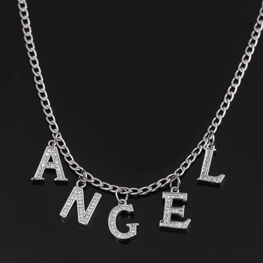 Индивидуальное ожерелье с подвеской из нержавеющей стали именем на заказ колье