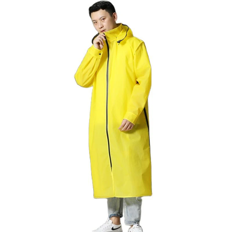 Водонепроницаемый дождевик для взрослых женский желтый пластиковая ветровка