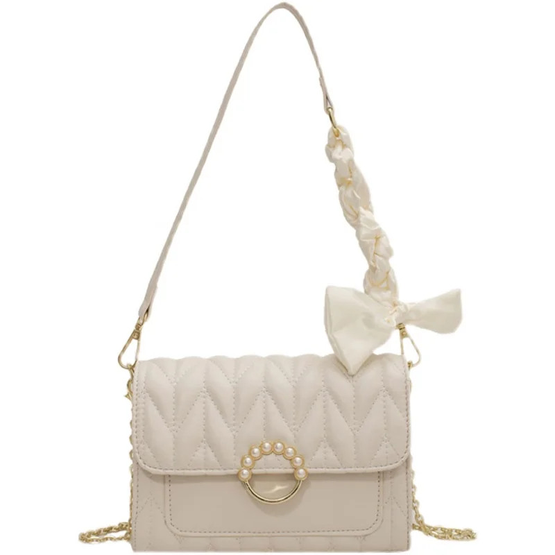 

Small PU Leather Crossbody Bags for Women 2021 Trends Designer Lady Pearl Branded Shoulder Purses and Handbags