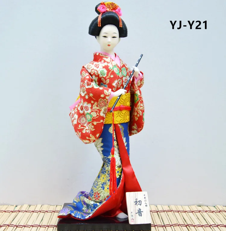 

MYBLUE 30cm Kawaii Hand Make Japanese Geisha Kimono Doll Sculpture Japanese House Figurine Home Room Decoration Accessories