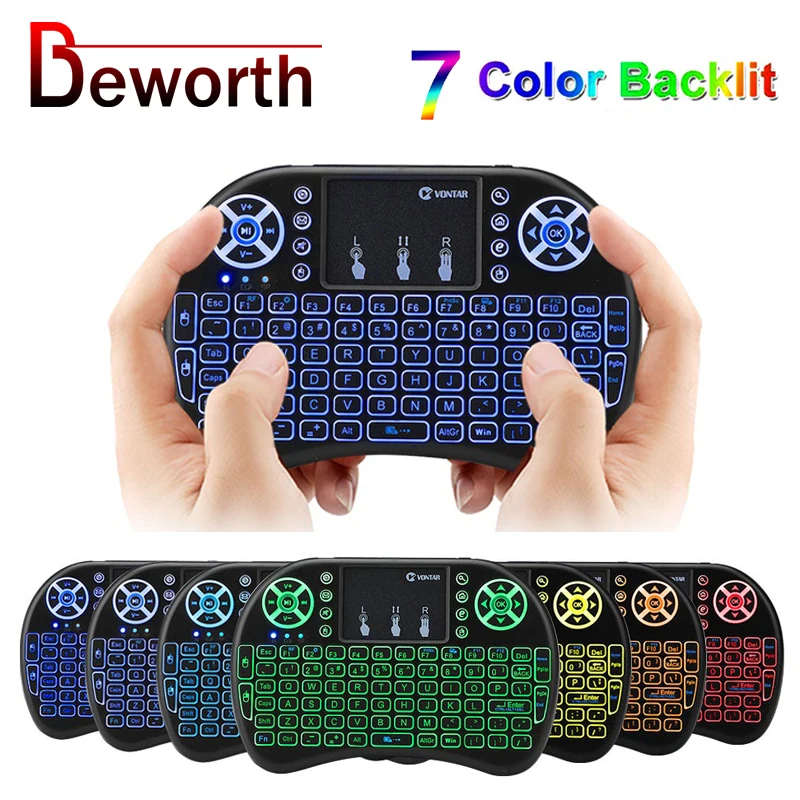 Беспроводная клавиатура i8 с русской и английской раскладкой + 2 4 ГГц ручная