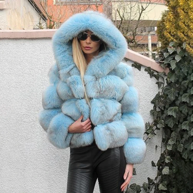 TOPFUR Real Fur Coat Women Winter Coat Women Natural Fox Fur Coat With Hooded Women Puls Size Real Genuine Leather Jacket Winter enlarge