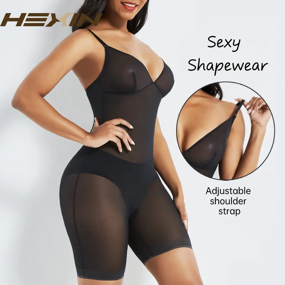 

HEXIN Women Slimming Underwear Control Butter Slip Sexy Lingerie Body Shaper Bodysuit Waist Trainer Adjustable Push Up Shapewear