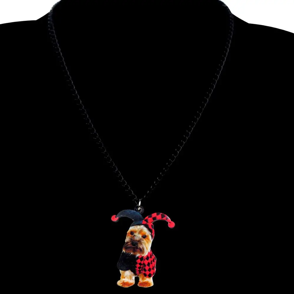 Акриловое ожерелье WEVENI для Хэллоуина йоркширский терьер собака Джокер чокер
