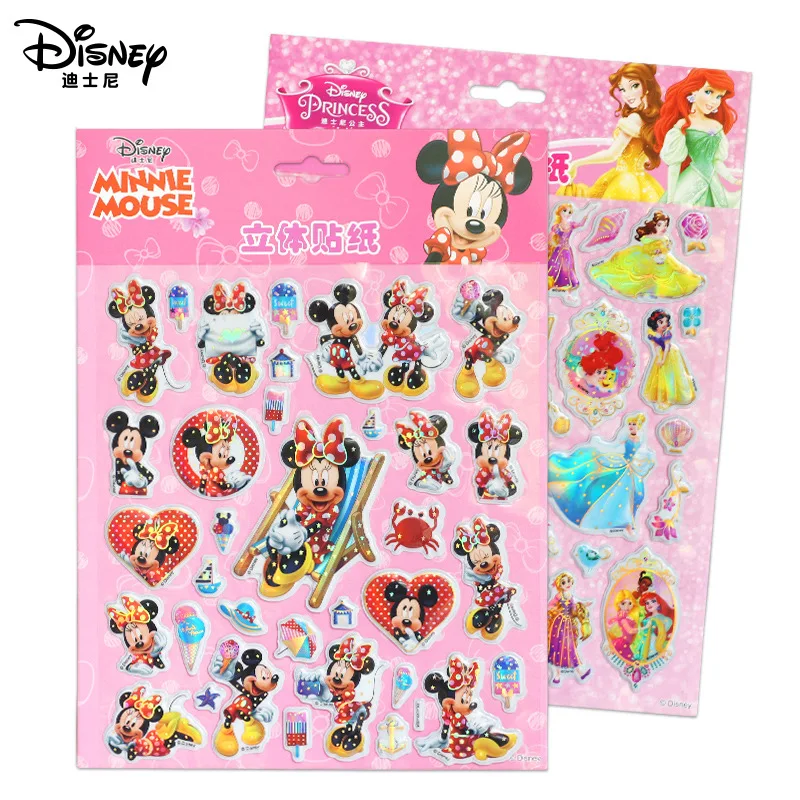 

Disney Mickey Minnie Bevroren Stickers 3D Puffy Bubble Sticker Leuke Anime Cartoon Princess Sofia Meisje Kids Beloning Gift
