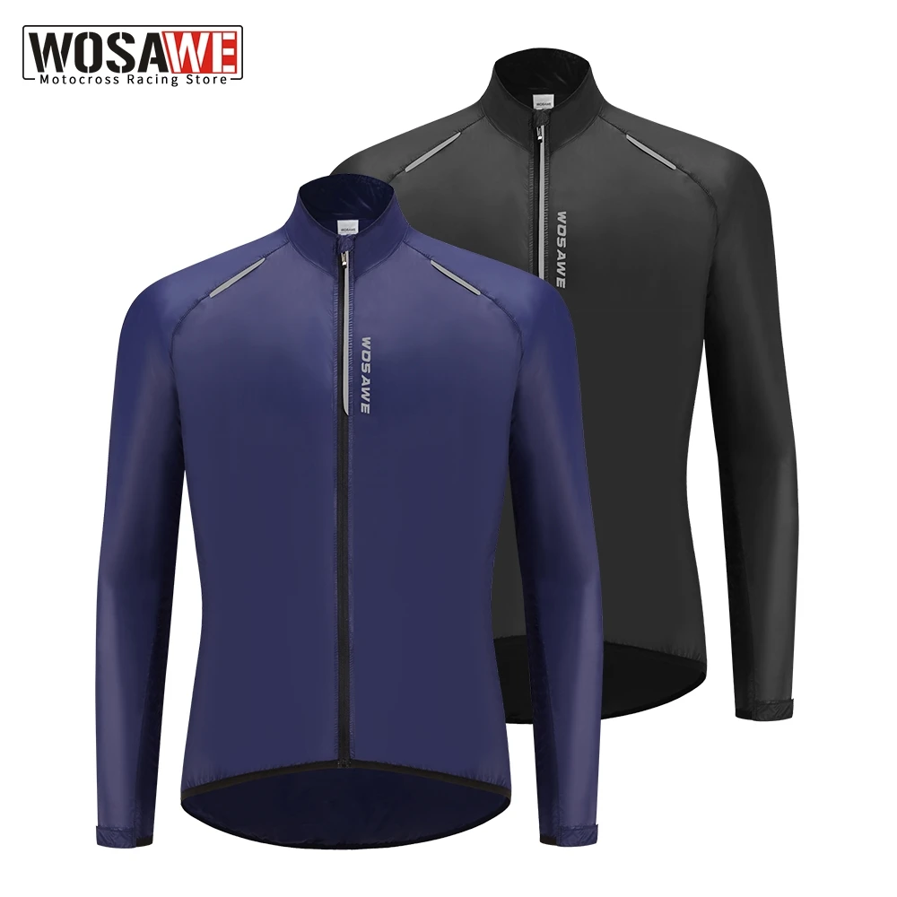 

WOSAWE Men's Motorcycle Jacket Windproof Water Repellent Riding Sunscreen Long Sleeves Windbreaker MTB WindCoat Bicycle Jacket