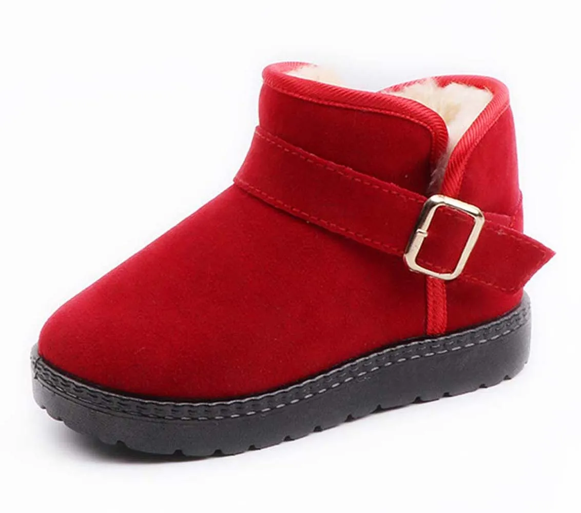 Botas de nieve para ni&ntilde;os y ni&ntilde;as, correa de hebilla antideslizantes con zapatos de invierno, (Ni&ntilde;os Peque&ntilde;os)-1