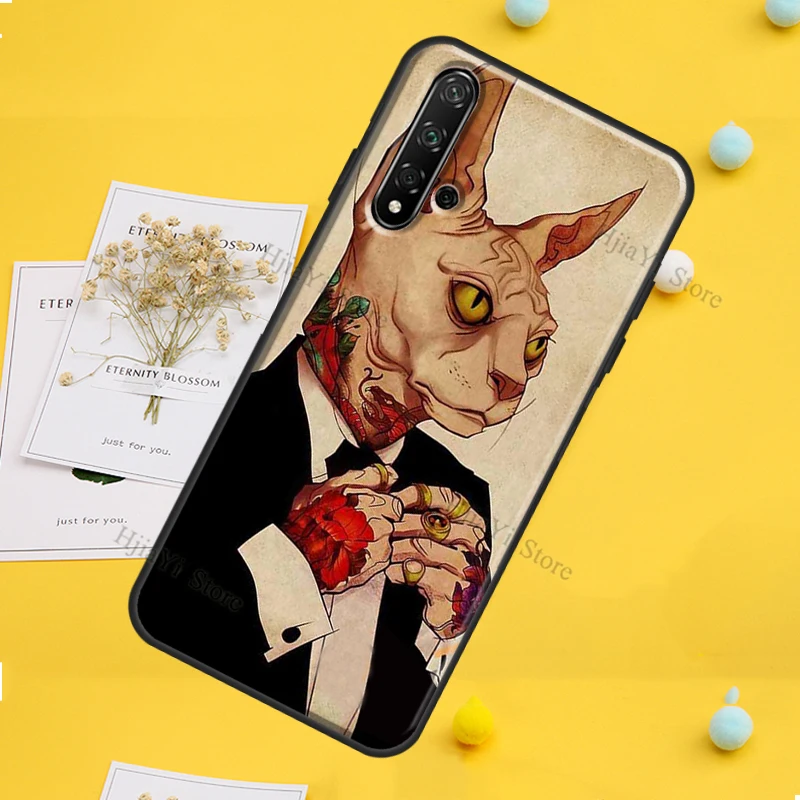 Чехол с тату-сфинксом для Huawei P30 P20 P40 P60 Pro P Smart Nova 9 5T Honor Magic 5 Lite X8 X9a 50 70 чехол