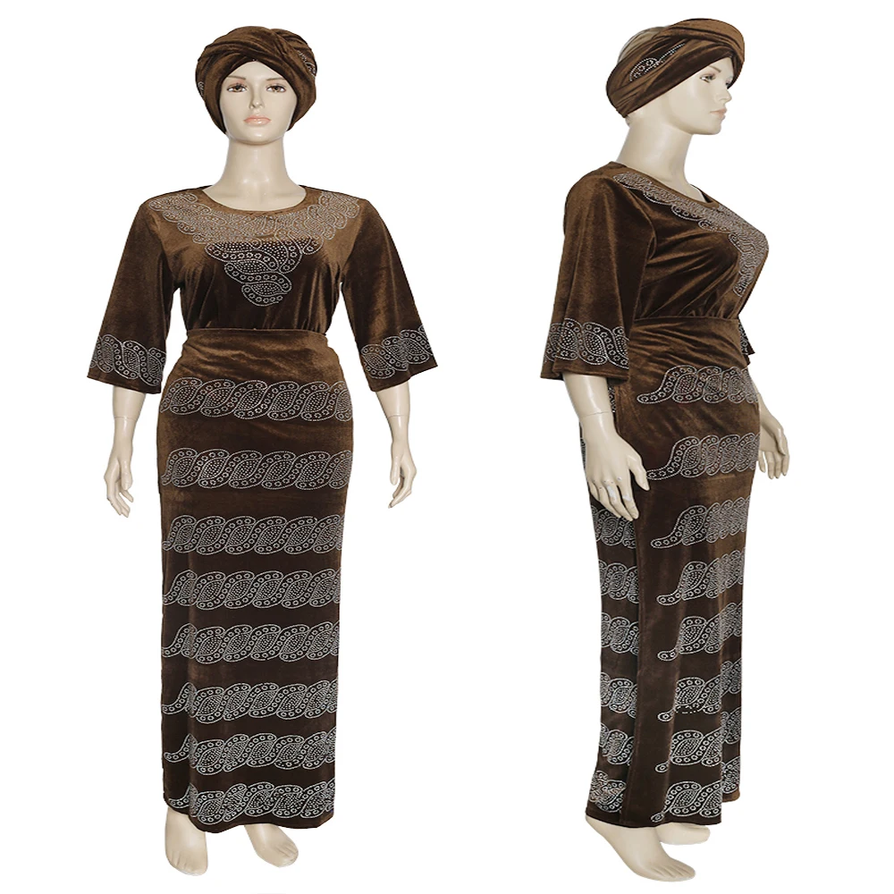 MD вечерние платья размера плюс для женщин бархатная одежда 2021 новый комплект из