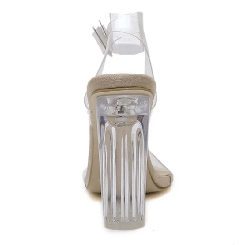 

Sexy super high heels transparent waterproof ladies high heel sandals woman Fashion crystal shoes