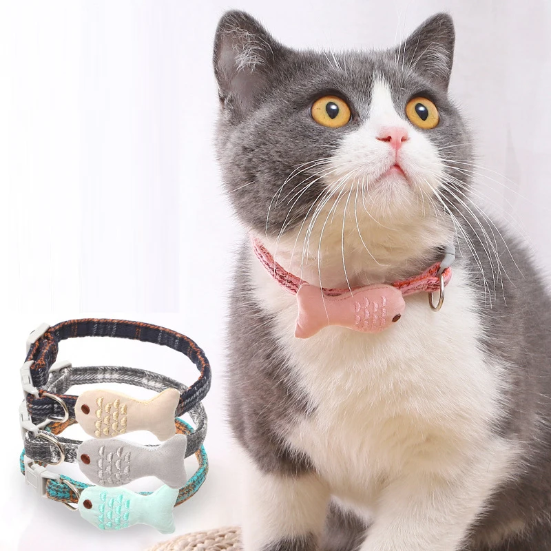 

Pet Cat Collar Safety Buckle Plaid Cat Collar Adjustable Suitable Kitten Puppy Accessories Supplies Cat Buckle Collar