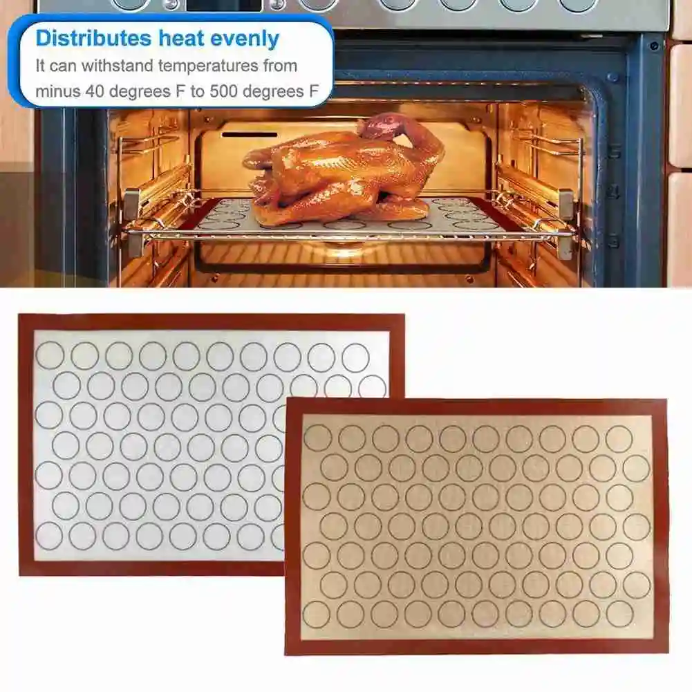 

Non-Stick Silicone Baking Mat Pad Sheet Baking Pastry Tools Rolling Dough Mat Anticorrosive Non-toxic For Cake Cookie Macaron