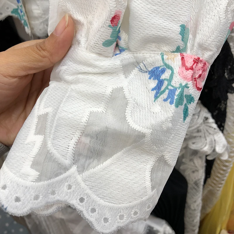 Женская блузка белого и розового цвета весна-лето 2020 новые национальные