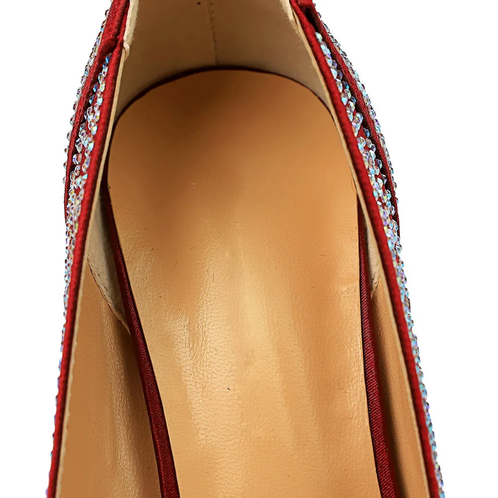 2020 женские 9 5 см на высоком каблуке каблучки с украшением в виде кристаллов