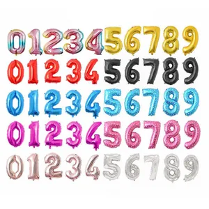 16 32 дюймовые воздушные гелиевые шары из фольги, шары с цифрами, украшения для свадеб, дней рождения, Детские воздушные шары для дня рождения