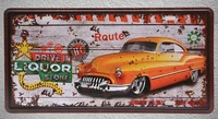 1 pc car antique liquor gasoline mechanic plaques tin plates signs brussel wall man cave decoration metal art vintage poster