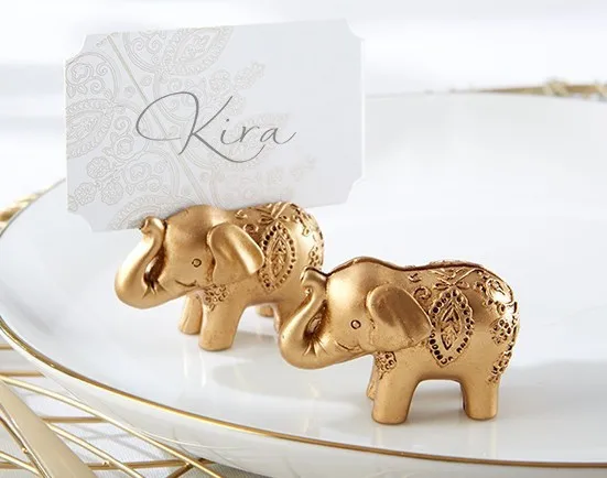Свадебные вечерние украшения счастливый золотой слон место имя держателя карты