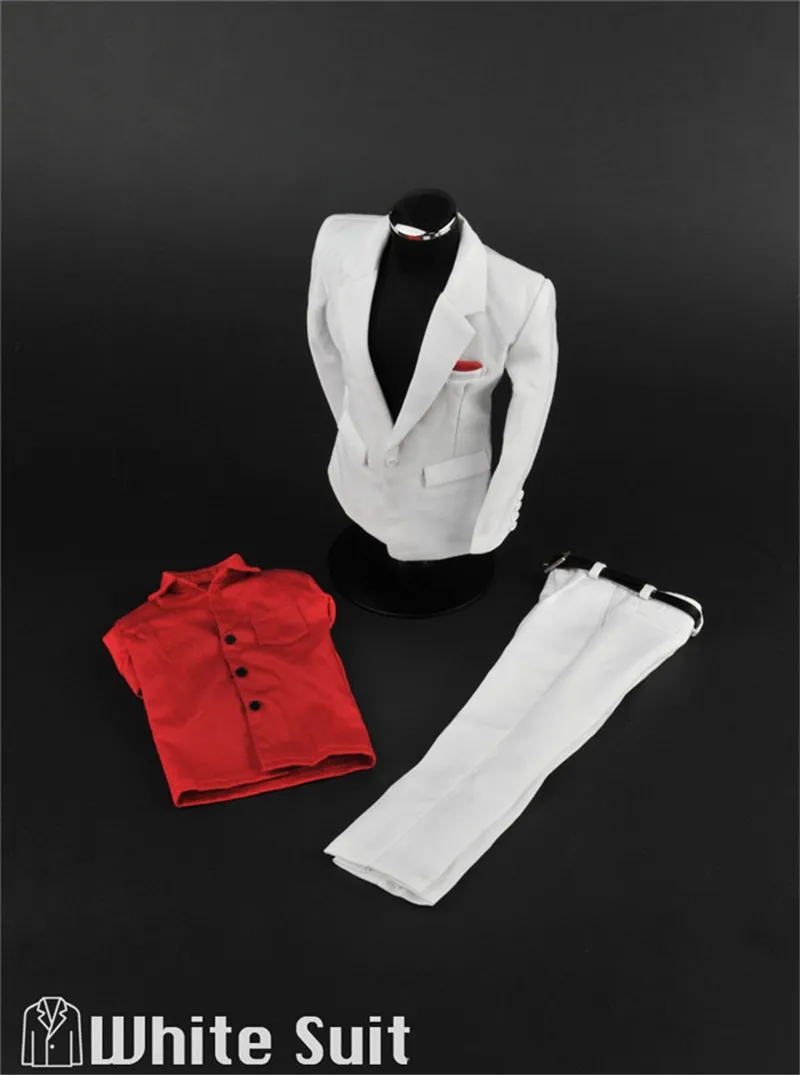 ZY5006 1/6 Male Soldier White Shirt Office Gentleman Red Suit Pants Trousers Clothing Set Business For 12 Inch Figure Body - купить по