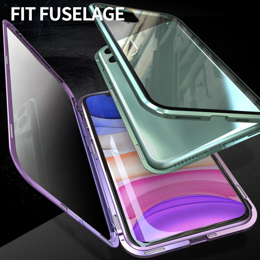 Антибликовое магнитное поглощение металлический бампер стеклянный чехол для