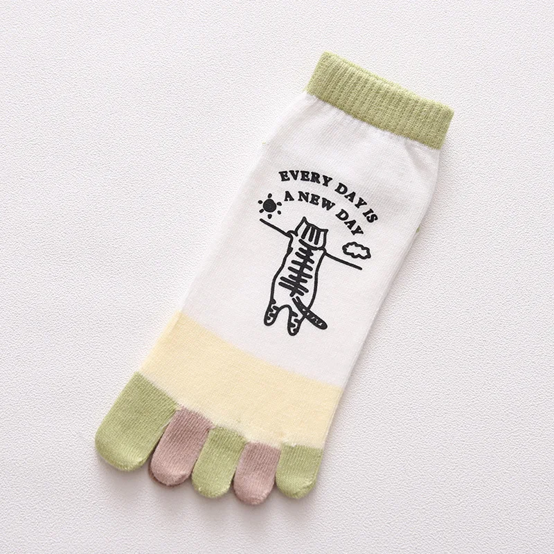 

Носки в стиле Харадзюку, из чесаного хлопка, женские, с двумя носками