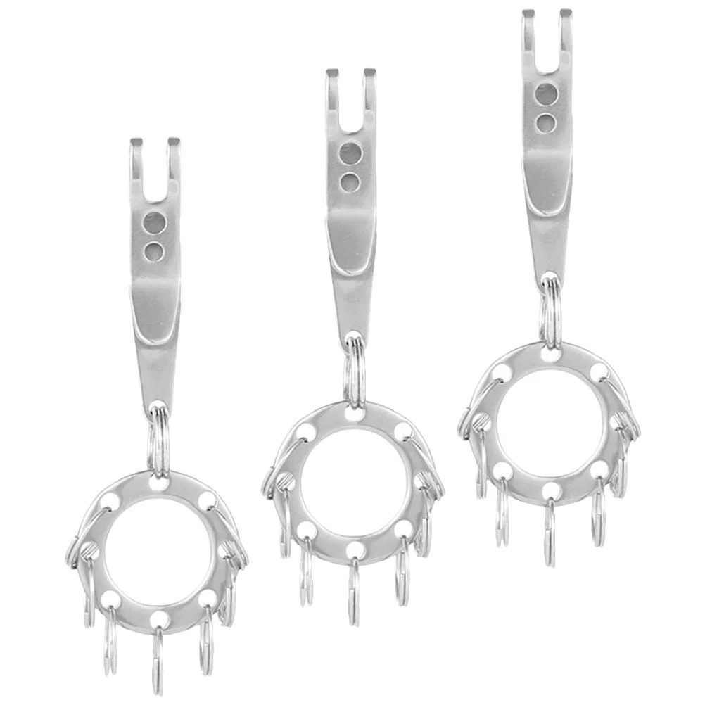 

3Pcs Stainless Steel Suspension Clips Key Chains Climbing Key Rings (Silver)