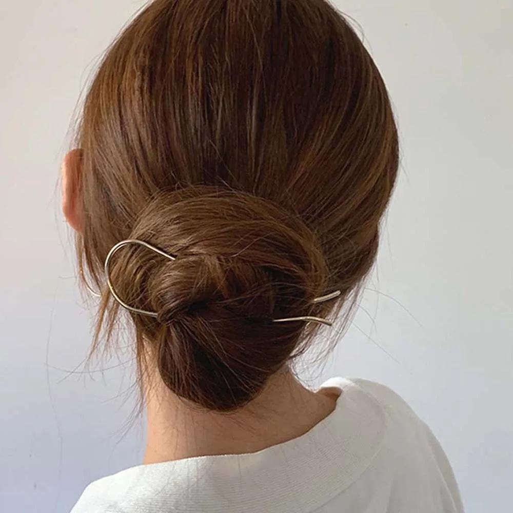 

U Shape Pearls Hair Sticks For Women Girls Simple Style Metal Hairpins Hairclips New Headwear Hair Accessories