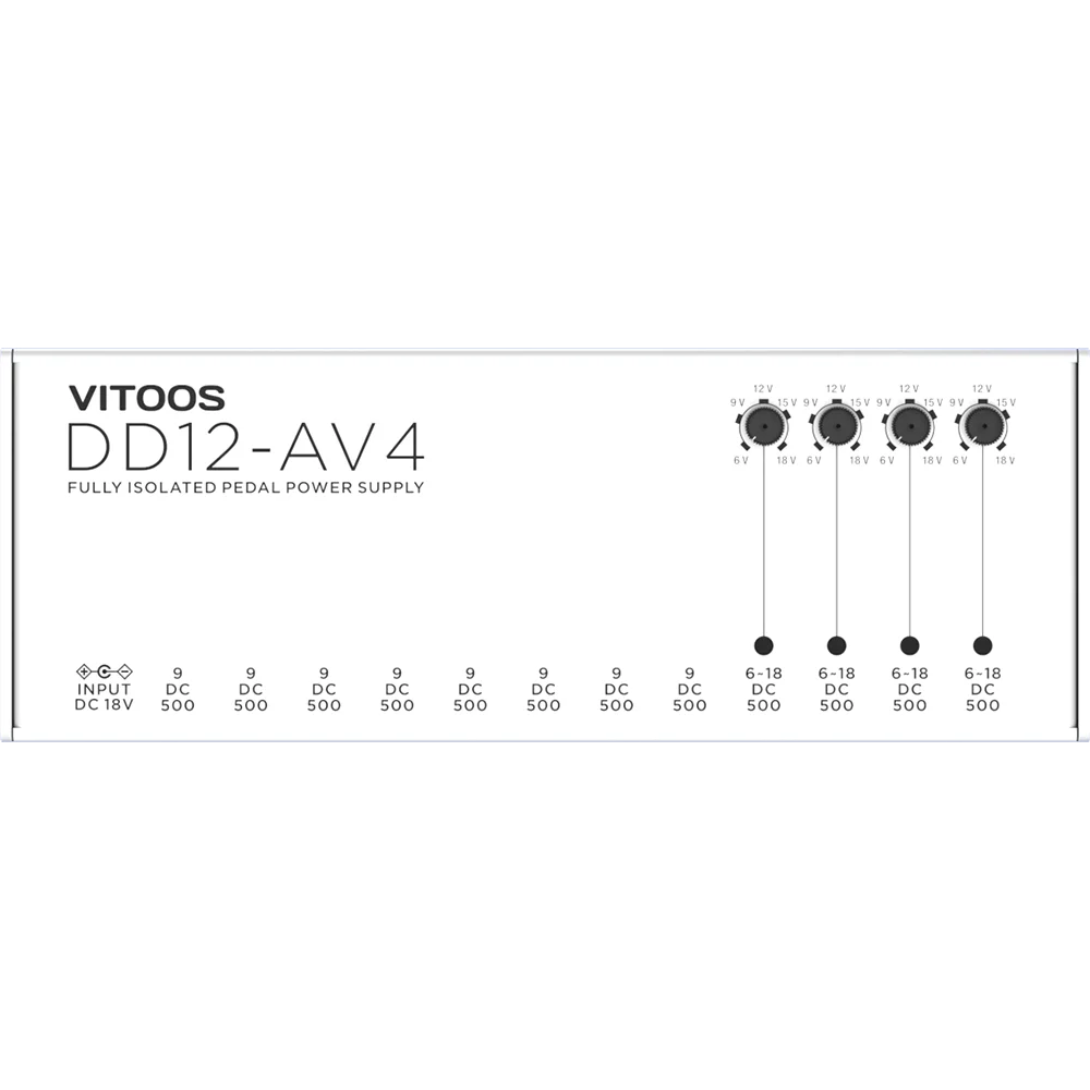 Купить Педаль эффектов VITOOS DD12-AV4, источник питания, полностью изолированный фильтр, подавление шума, мощный цифровой эффектор