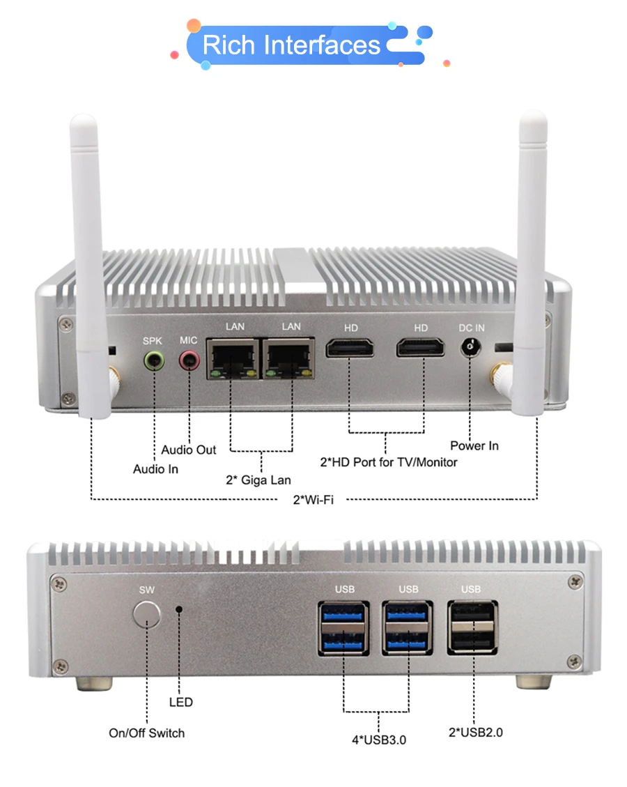 Безвентиляторный мини ПК Windows10 AES NI Intel N3160 3150 PfSense роутер OpenVPN настольный компьютер
