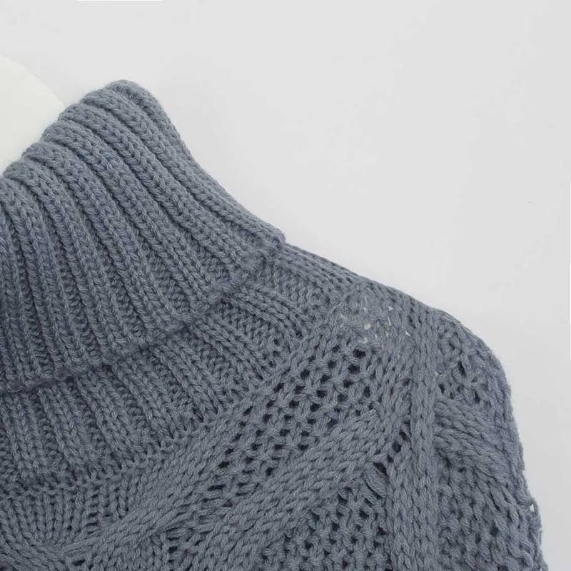 Вязаный женский свитер Yanueun с высоким воротником пуловер ярких цветов базовый