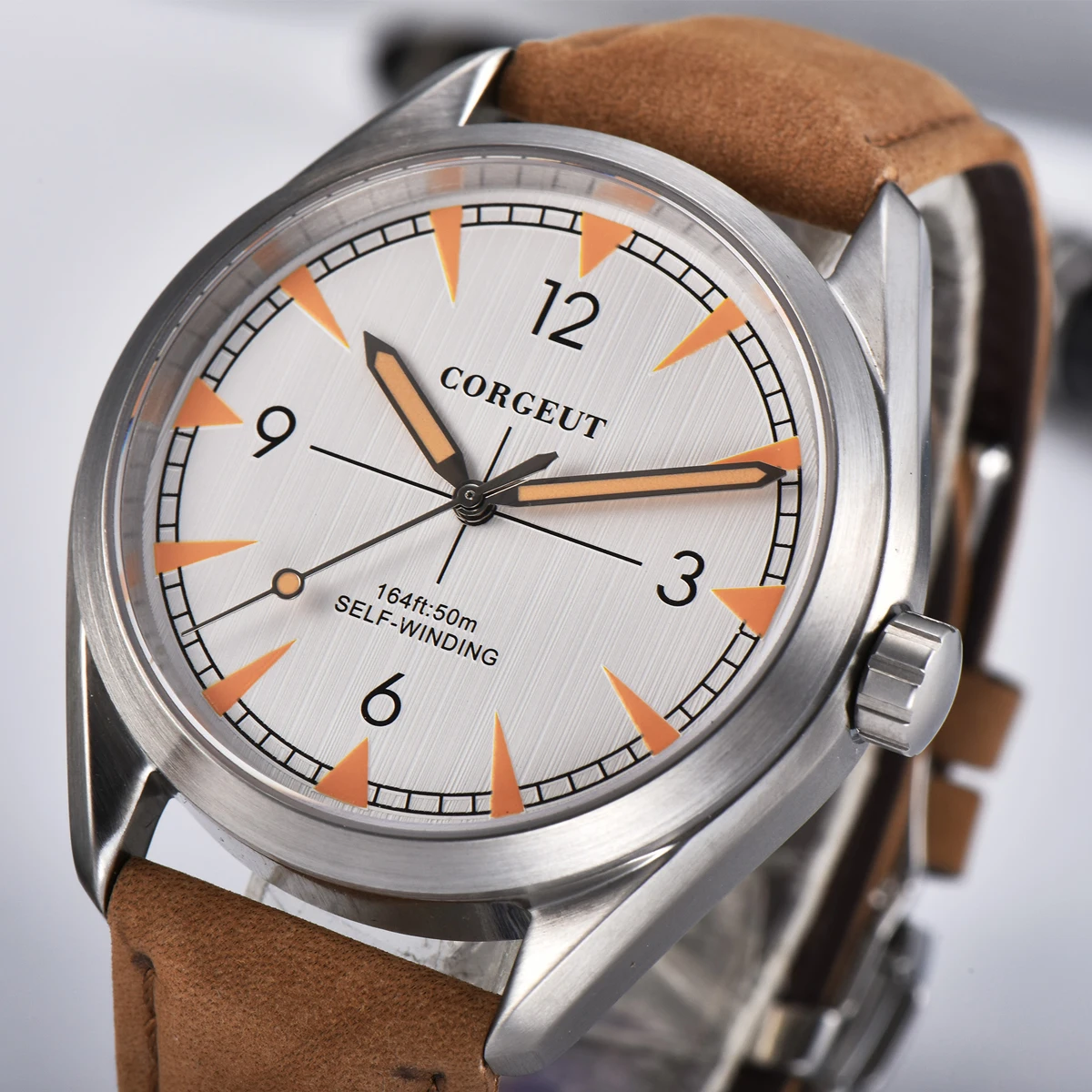 Часы мужские механические с сапфировым стеклом автоматические из нержавеющей