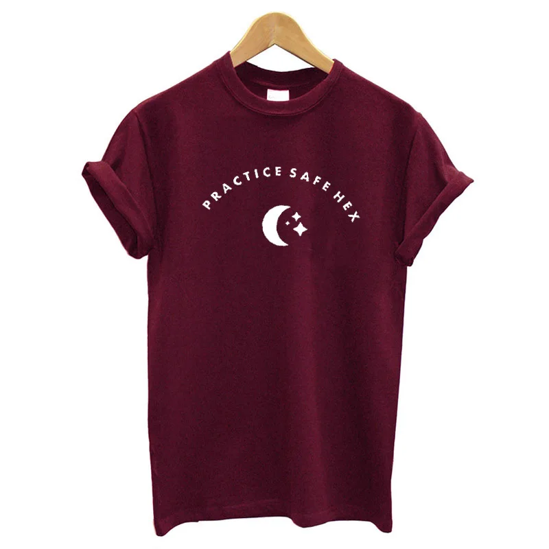 P641Maroon EnjoytheSpirit практика безопасный шестигранный Счастливый Хэллоуин забавная футболка Ведьмак Магия Хэллоуин рубашка Луна старт грейптический принт хорошее качество - Цвет: P641Maroon